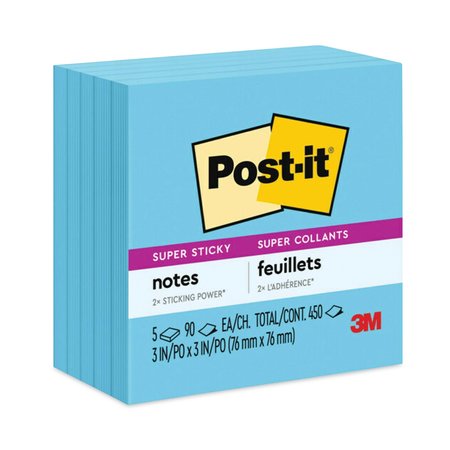 Post-It Full Stick Notes, 3 x 3, Assorted Rio de Janeiro Colors, 25/Pad, PK4 F330-4SSAU